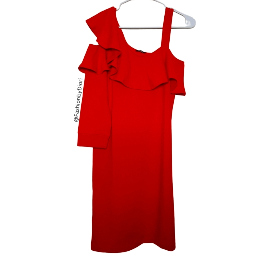 Mark. by Avon Hot As A Summer Dress Orange Ruffle Short Dress Size S